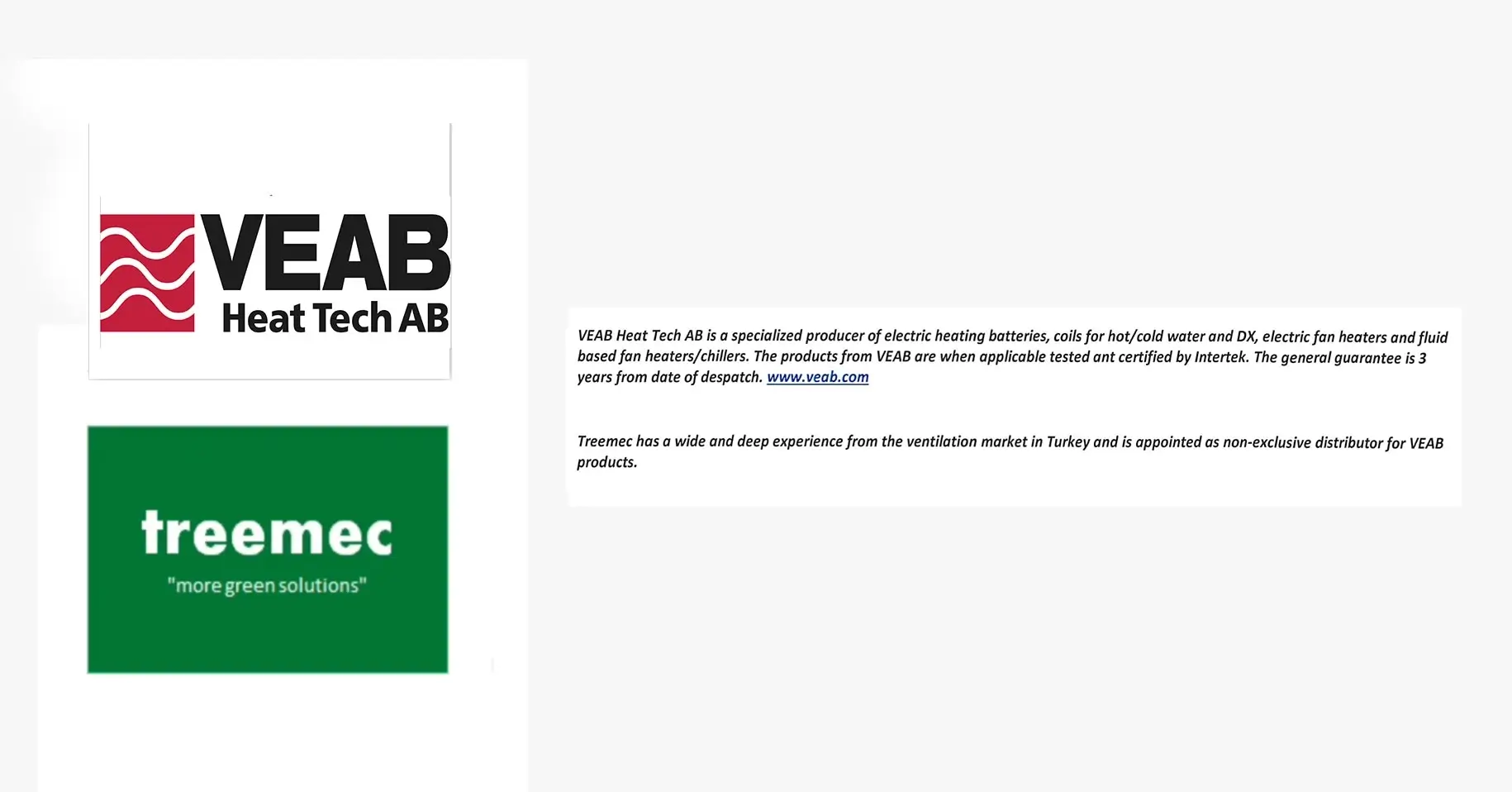 Treemec en VEAB zijn verkooppartners geworden.